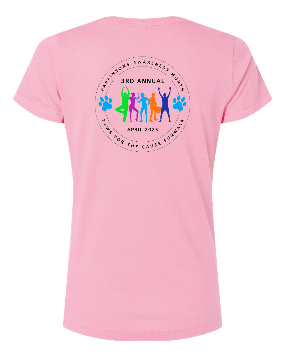 Brunswick County Wellness Center 3rd Annual Paws for the Cause Funwalk 2025 Women's V-Neck 2 prints T-Shirt (click for more colors)