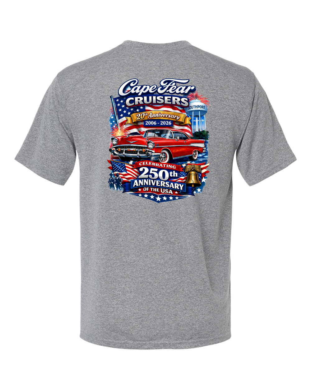 Cape Fear Cruisers 20th Anniversary Unisex Islander Performance T-Shirt (click for more colors)