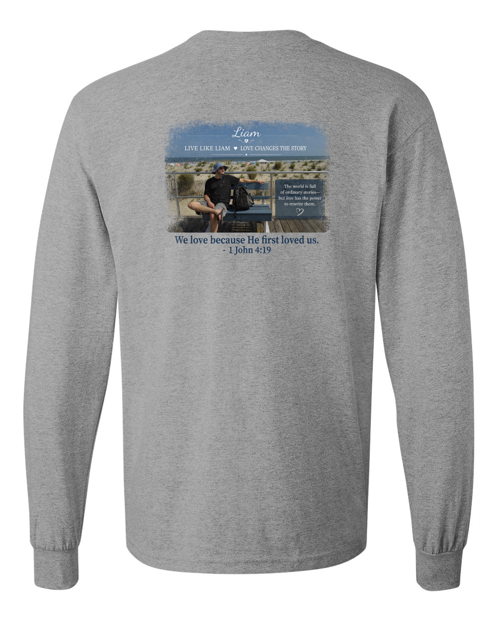 Live Like Liam with Scripture Unisex Cotton Long Sleeve T-Shirt - 5400 (Click for more colors)