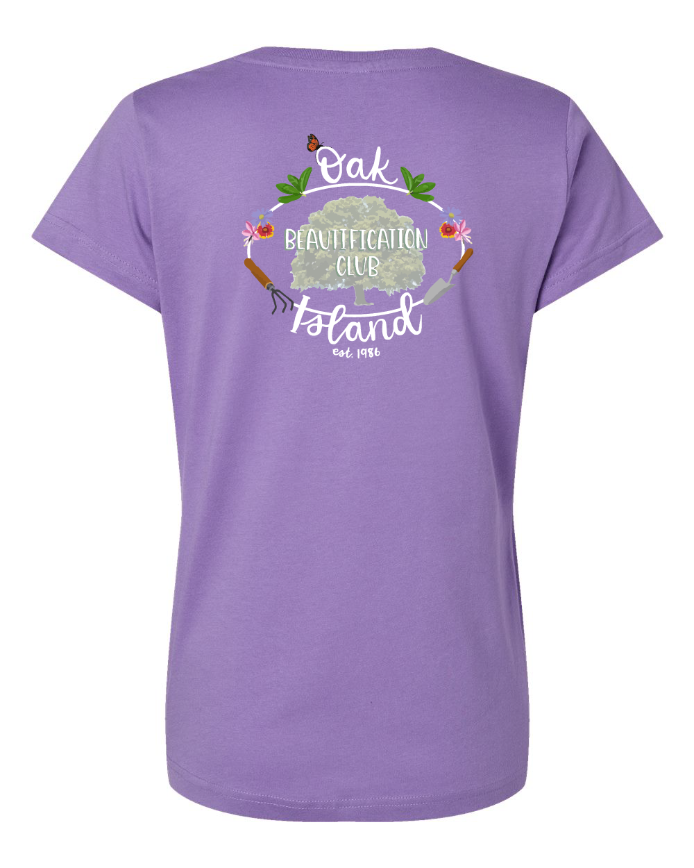 Oak Island Beautification Club Women's V-Neck T-Shirt (Click for more colors)