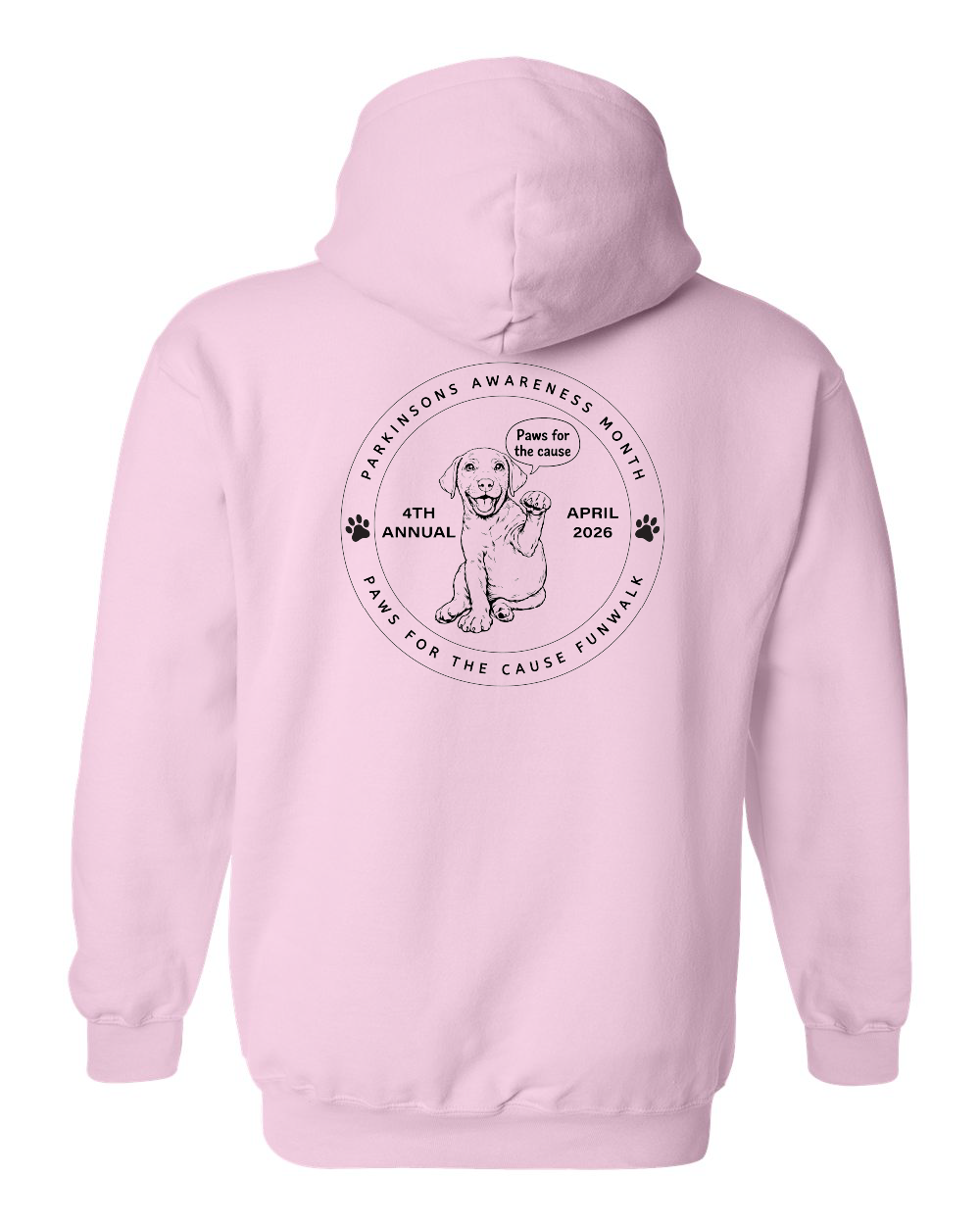Brunswick County Wellness Center 4th Annual Paws for the Cause Funwalk 2026 Unisex Heavyweight Hoodie 2 prints (click for more colors)