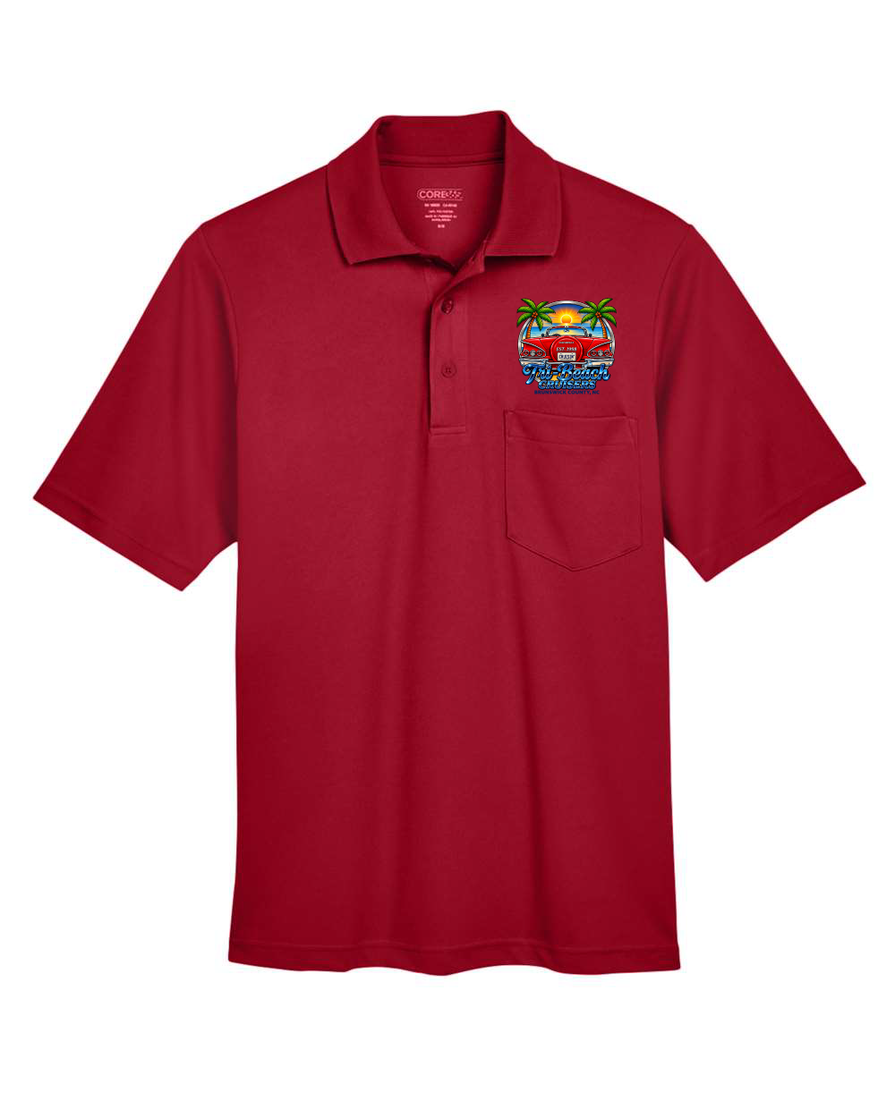 Tri-Beach Cruisers New Design Men's Performance Piqué Polo with Pocket - 88181P