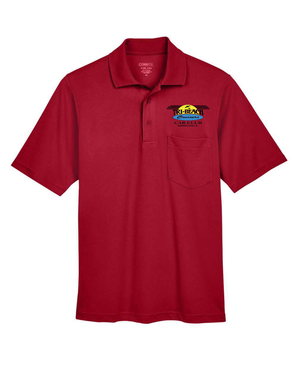 Tri-Beach Cruisers Classic Men's Performance Piqué Polo with Pocket - 88181P
