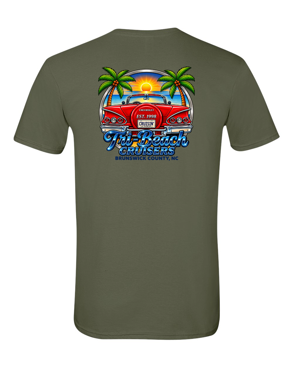Tri-Beach Cruisers Car Club New Design Unisex Softstyle® T-Shirt