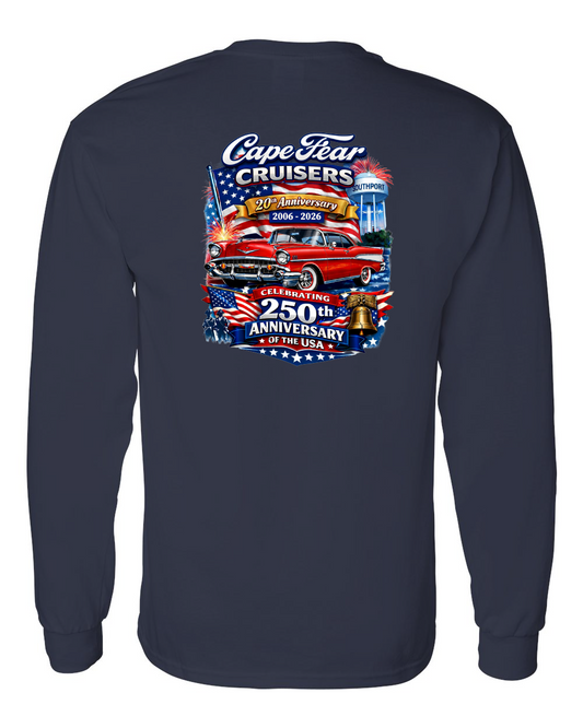 Cape Fear Cruisers 20th Anniversary Unisex Cotton™ Long Sleeve T-Shirt - 5400