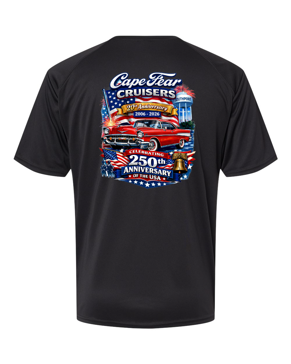 Cape Fear Cruisers 20th Anniversary Unisex Islander Performance T-Shirt (click for more colors)
