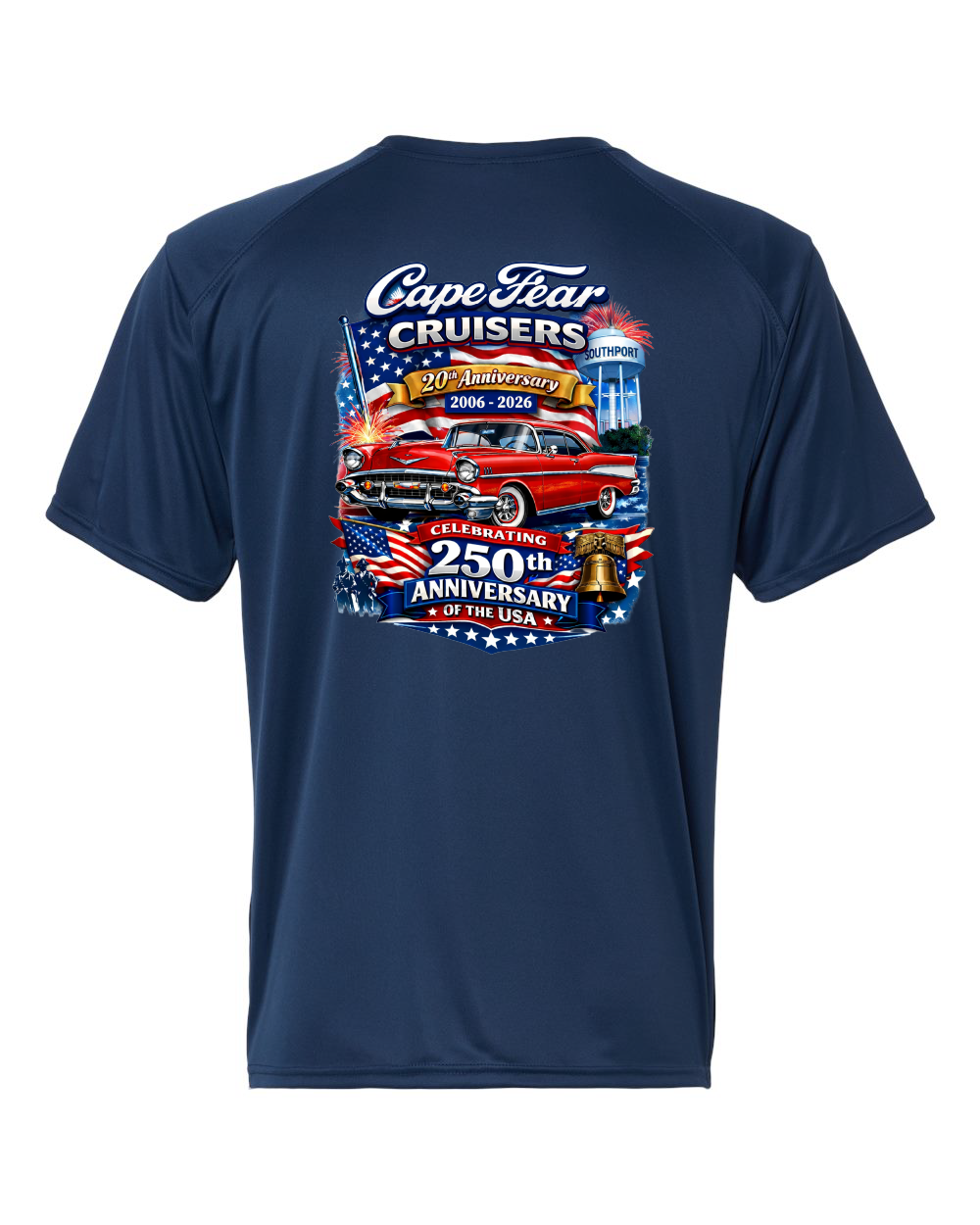 Cape Fear Cruisers 20th Anniversary Unisex Islander Performance T-Shirt (click for more colors)