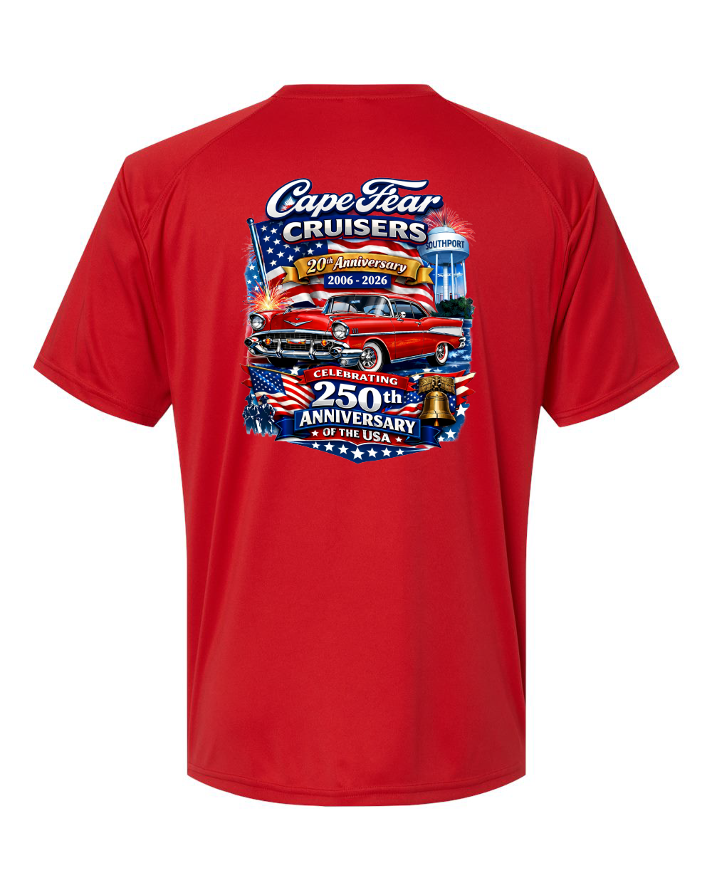 Cape Fear Cruisers 20th Anniversary Unisex Islander Performance T-Shirt (click for more colors)