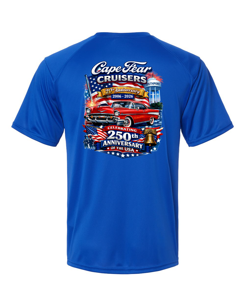 Cape Fear Cruisers 20th Anniversary Unisex Islander Performance T-Shirt (click for more colors)