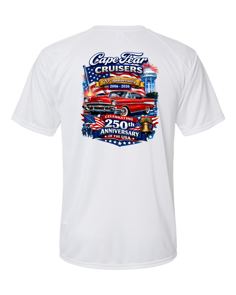 Cape Fear Cruisers 20th Anniversary Unisex Islander Performance T-Shirt (click for more colors)