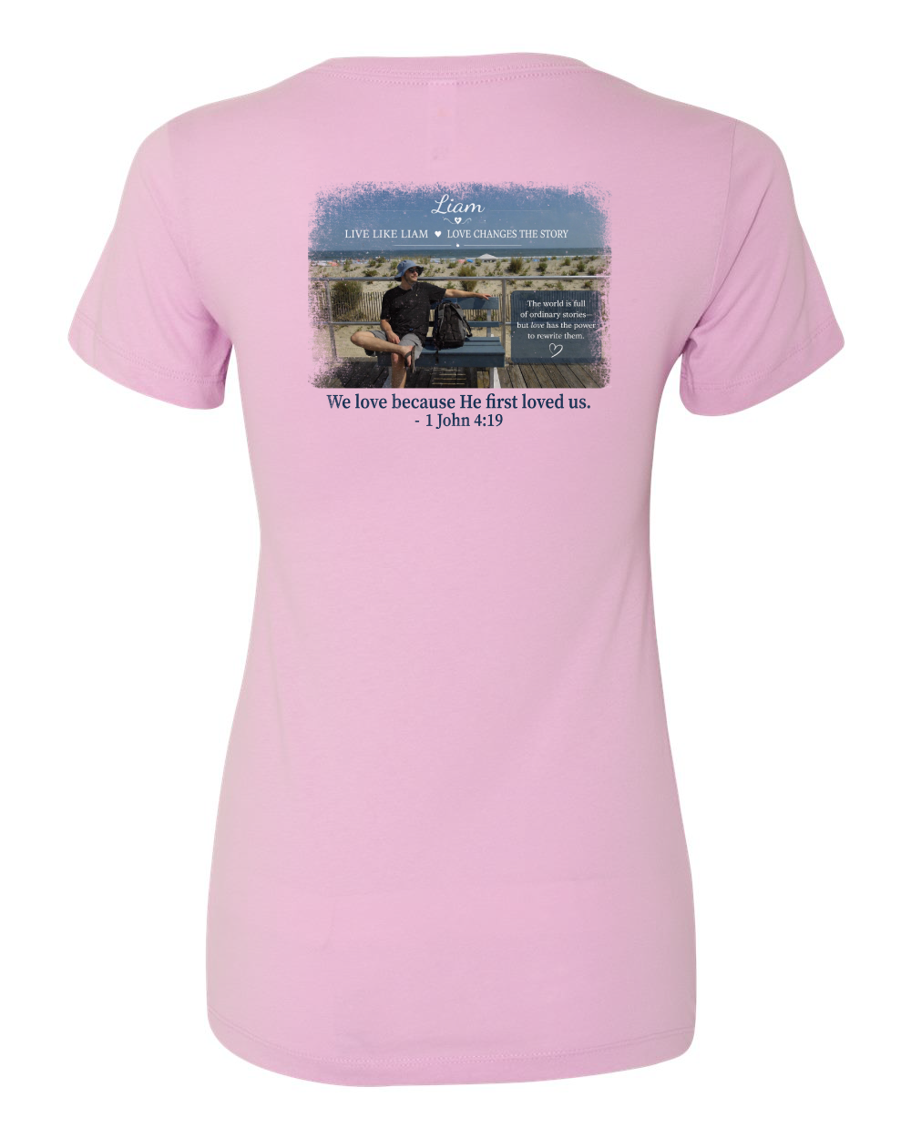 Live Like Liam with Scripture Women's Ideal V-Neck T-Shirt - 1540 (Click for more colors)