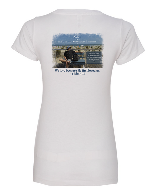 Live Like Liam with Scripture Women's Ideal V-Neck T-Shirt - 1540 (Click for more colors)