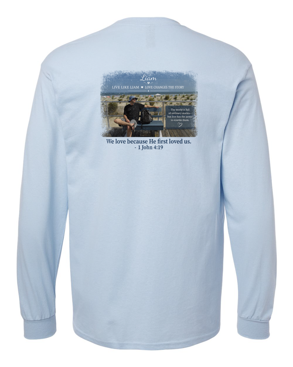 Live Like Liam with Scripture Unisex Cotton Long Sleeve T-Shirt - 5400 (Click for more colors)