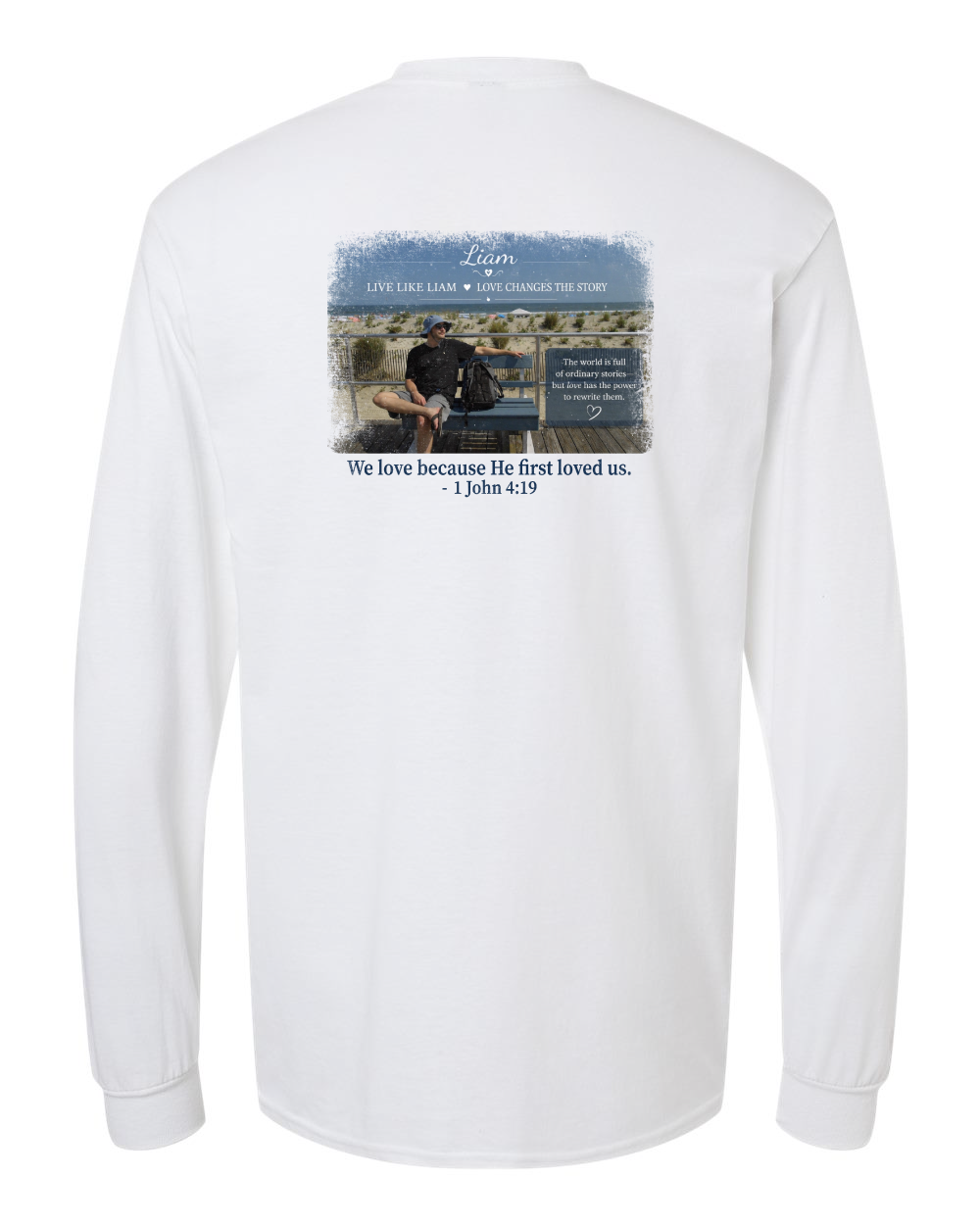 Live Like Liam with Scripture Unisex Cotton Long Sleeve T-Shirt - 5400 (Click for more colors)