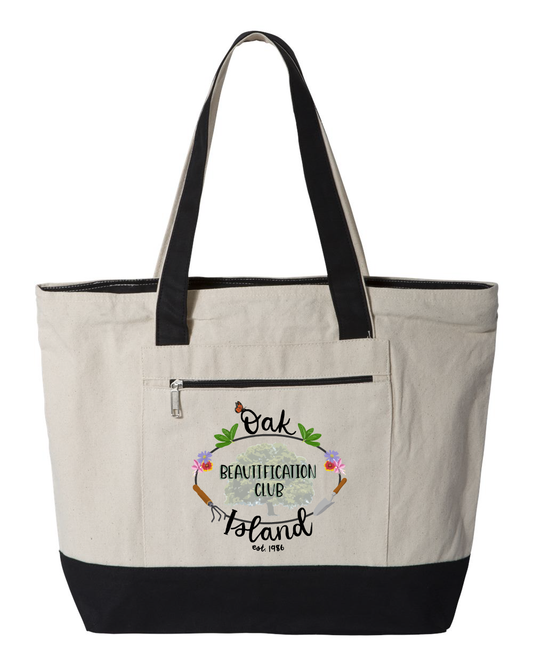 Oak Island beautification Club 19L Zippered Tote