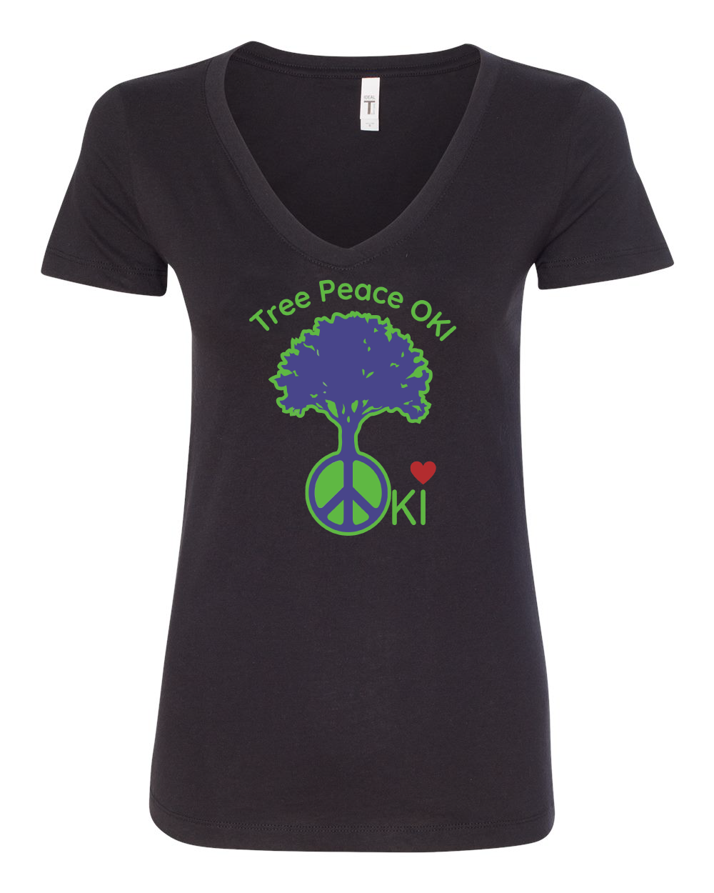 OKI Tree Peace Women's Ideal V-Neck T-Shirt - 1540 (Click for more colors)