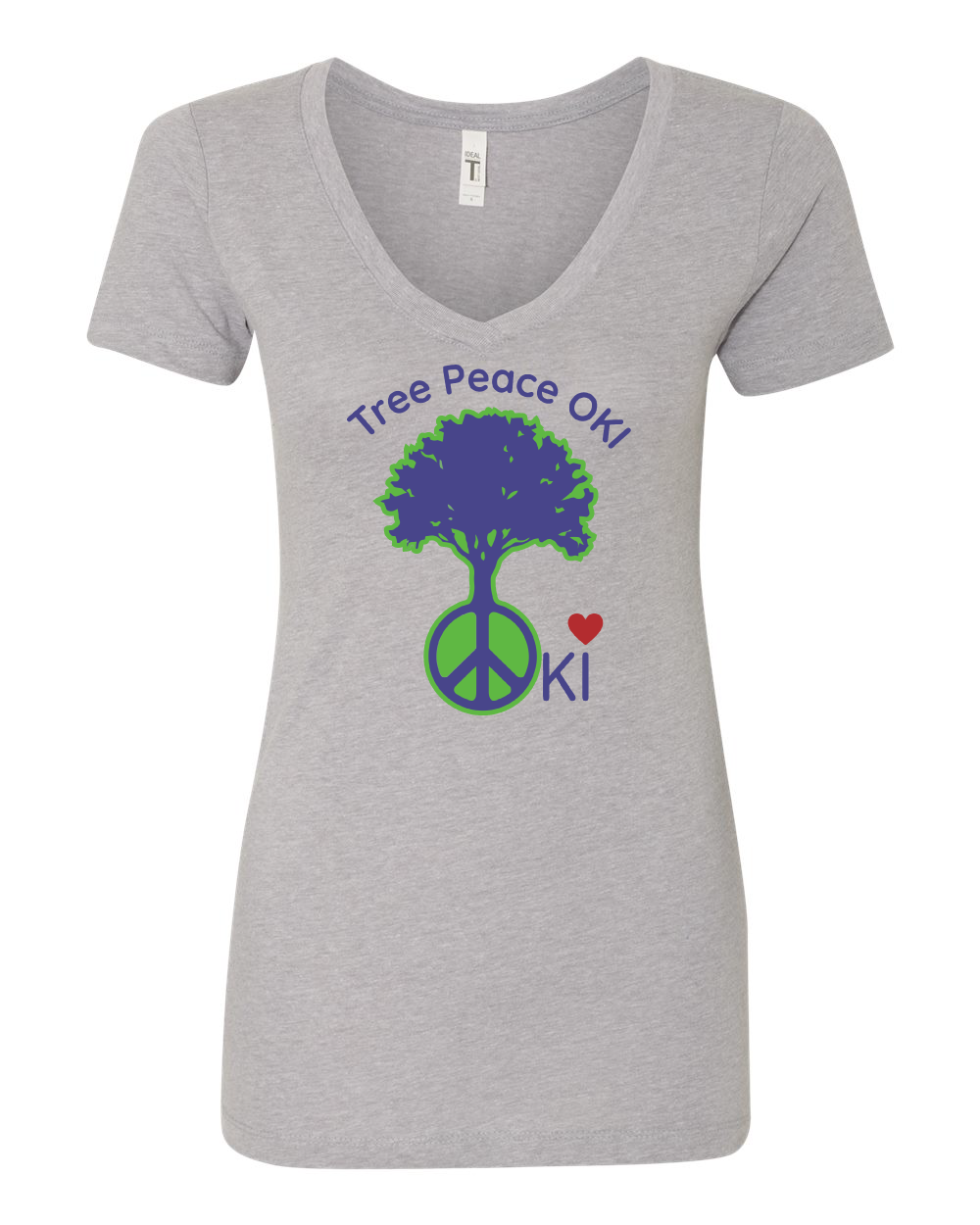 OKI Tree Peace Women's Ideal V-Neck T-Shirt - 1540 (Click for more colors)