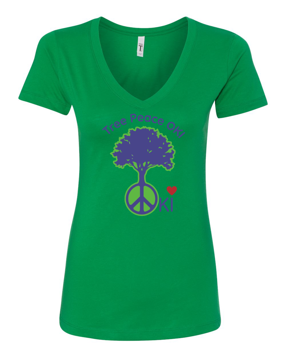 OKI Tree Peace Women's Ideal V-Neck T-Shirt - 1540 (Click for more colors)