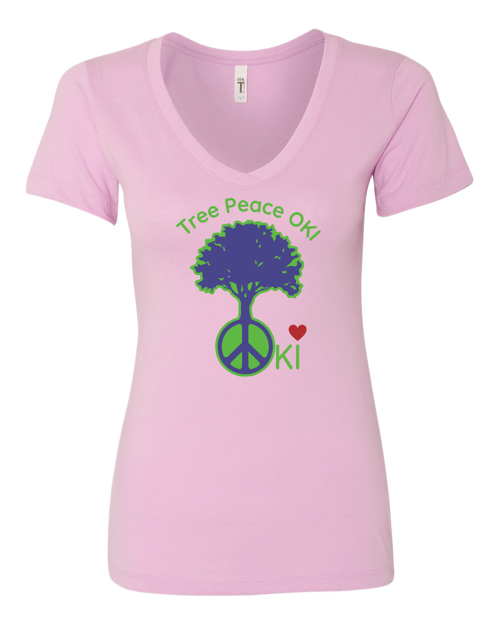 OKI Tree Peace Women's Ideal V-Neck T-Shirt - 1540 (Click for more colors)