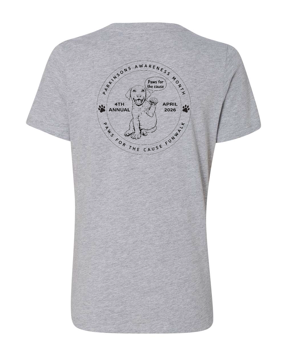 Brunswick County Wellness Center 4th Annual Paws for the Cause Funwalk 2026 Women's V-Neck 2 prints T-Shirt (click for more colors)