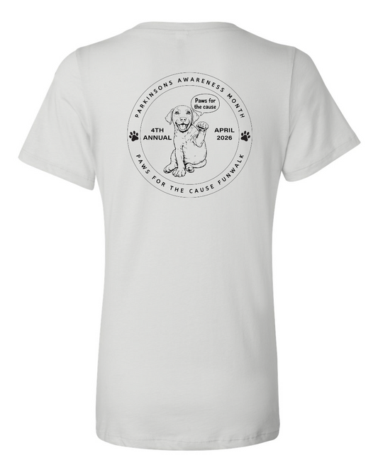 Brunswick County Wellness Center 4th Annual Paws for the Cause Funwalk 2026 Women's V-Neck 2 prints T-Shirt (click for more colors)