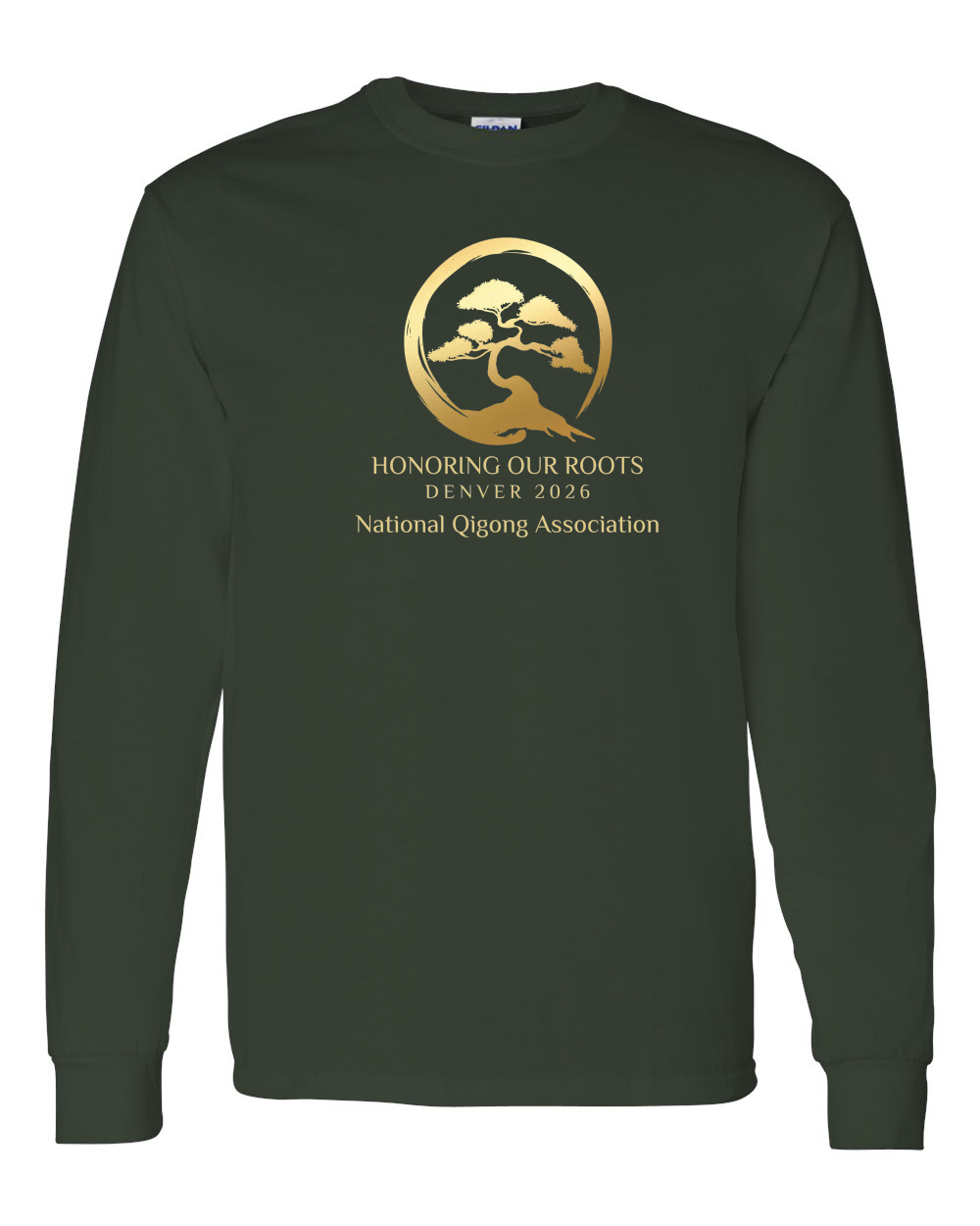 National Qigong Association Unisex Cotton™ Long Sleeve T-Shirt with full logos - 5400