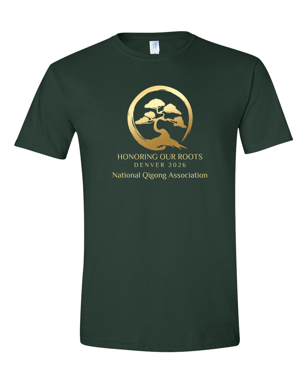 National Qigong Association Unisex Softstyle® T-Shirt with Full Logos - 64000