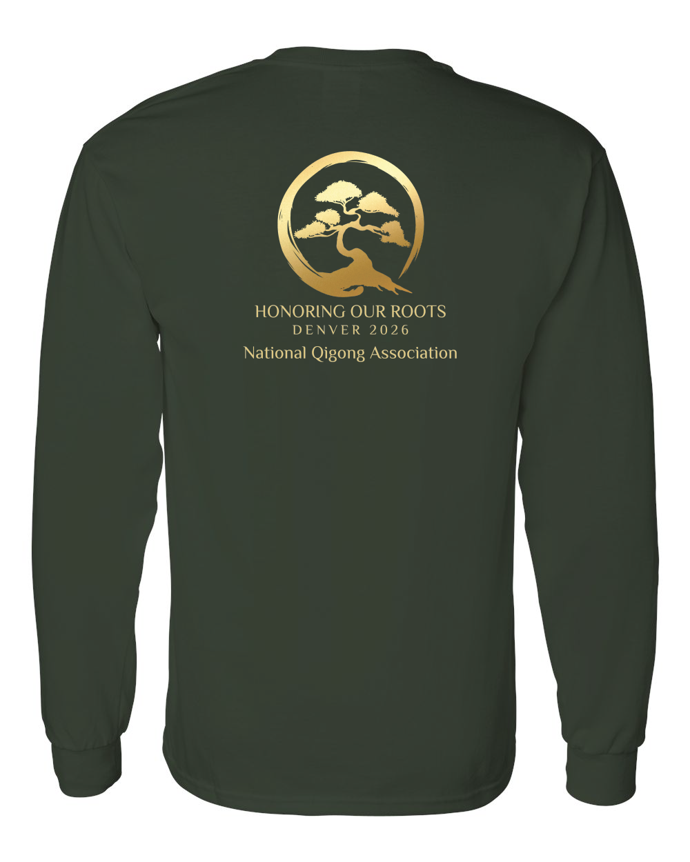 National Qigong Association Unisex Cotton™ Long Sleeve T-Shirt with full logos - 5400