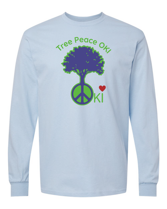Tree Peace OKI Unisex Cotton™ Long Sleeve T-Shirt - 5400 (click for more colors)