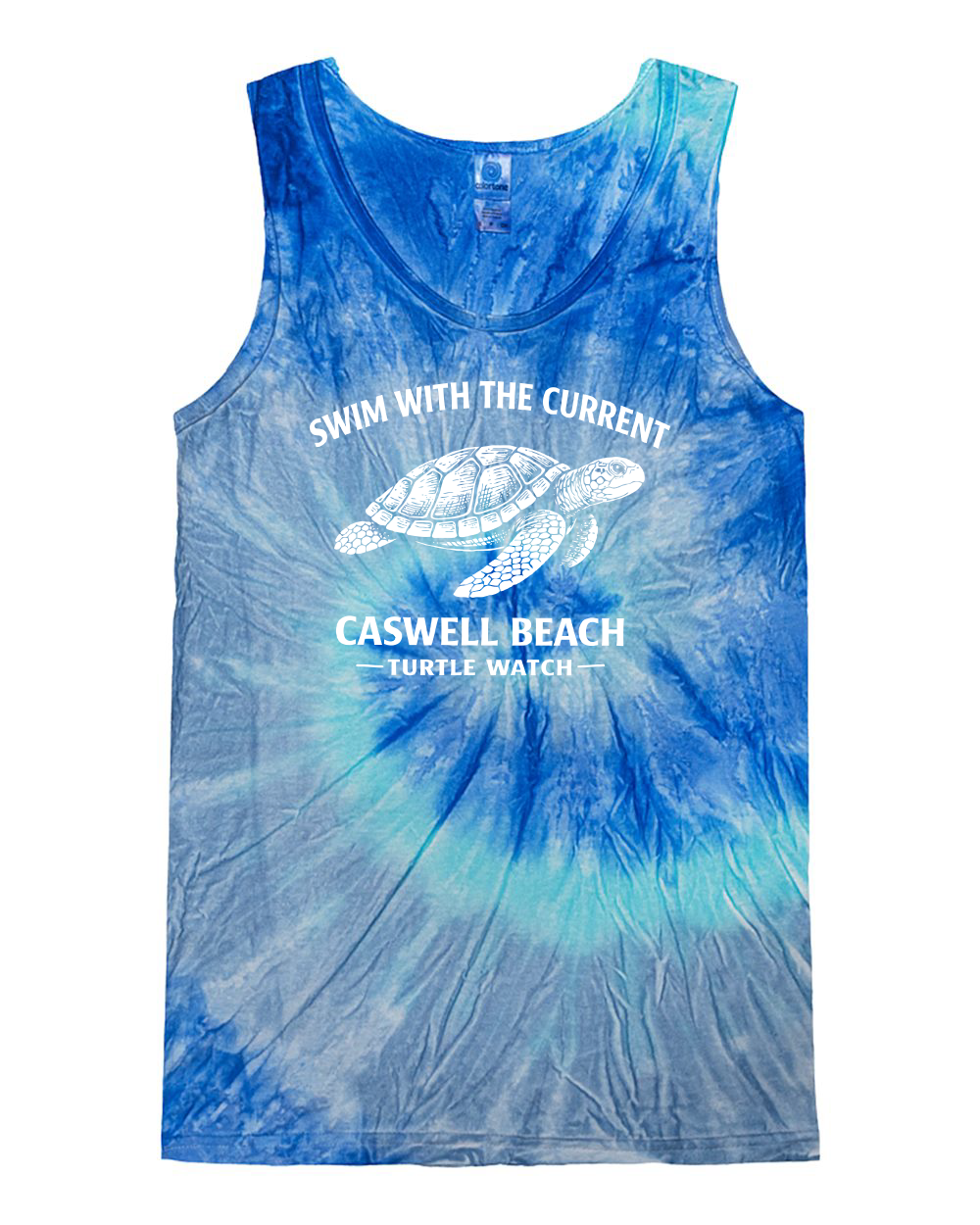 2026 Caswell Beach Turtle Watch Adult Tie-Dye Tank Top