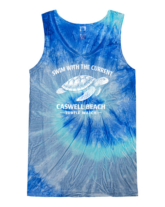 2026 Caswell Beach Turtle Watch Adult Tie-Dye Tank Top